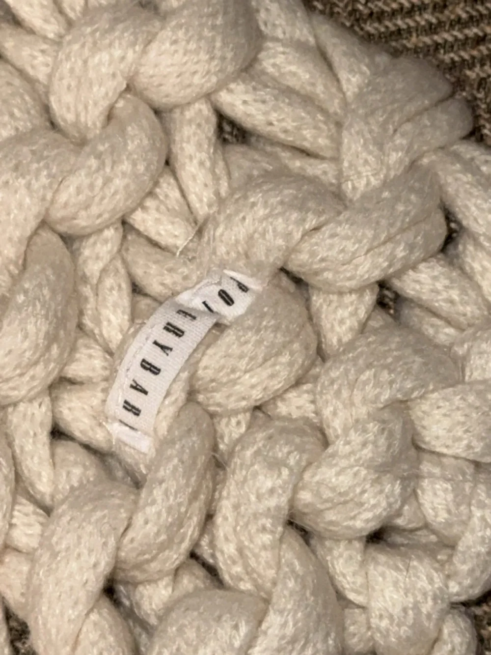 Pottery Barn Handknit Colossal Ivory Throw